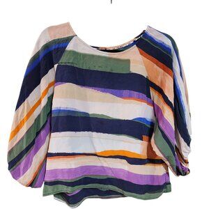 Anthropologie Mauve Silk Kimono Blouse Womens